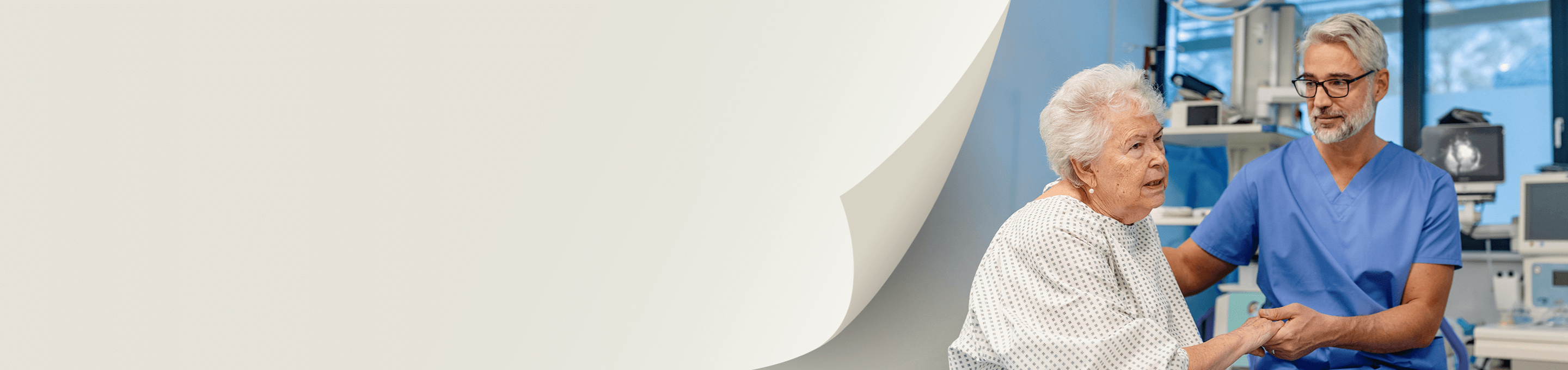 Personalized Care in Clinical Settings with DEFINITY® Healthcare professional providing personalized care to an elderly female patient after using DEFINITY® in a clinical environment