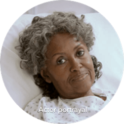 Example of DEFINITY® used in an inpatient setting with an image representing an 84-year-old-woman with congestive heart failure